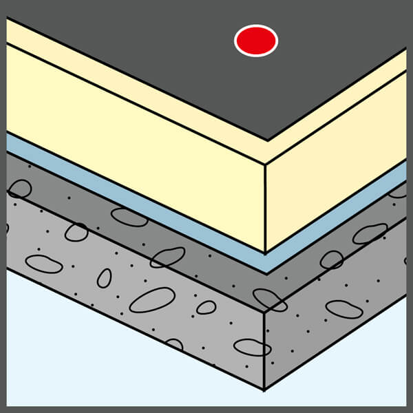 Tætningslag med isolering mod beton